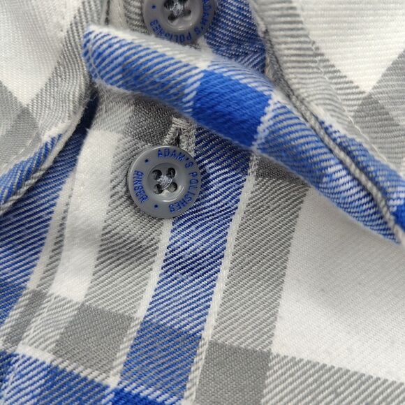 Dixxon 'Rinser' Flannel Shirt Blue Plaid Polyester Adam's Polishes Mens 4X - Picture 6 of 9